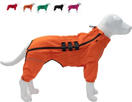 Vista 22 de Lovelonglong - Chaqueta impermeable para perros, ligera, impermeable, reflectante, resistente al viento, a prueba de nieve, para perros pequeños