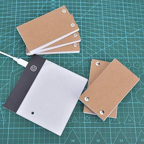 Vista 7 de Dibujo a mano LED Artcraft Rastreo Caja de luz Almohadilla de luz portátil Caja de luz Trazador USB Agujero de posicionamiento Flip Book Kit