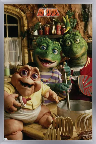Vista 7 de Trends International Póster de pared de grupo dinosaurios, 22.375 x 34 pulgadas, versión enmarcada en negro
