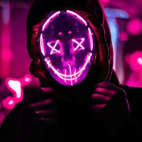 Vista 4 de ZLIXING Jason Costume Mask Led Purge Mask Light up Scary Halloween Costumes Mask for Men Women Adults Kids