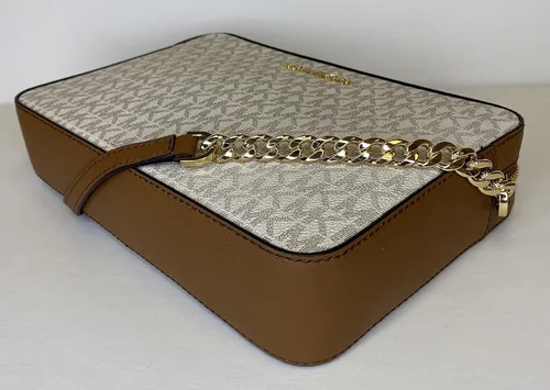 Vista 6 de Michael Kors Bolso cruzado Jet Set para mujer Signature Mk Vanilla