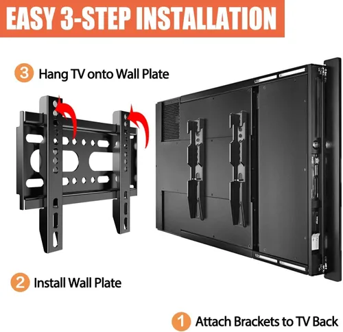 Vista 6 de Soporte fijo para monitor de TV para la mayoría de monitores de TV curvados planos de 14-42 pulgadas de 19, 24, 32, 40 pulgadas, montaje