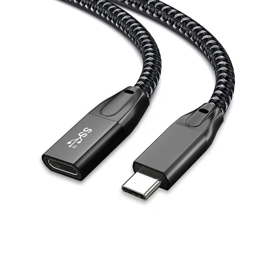 Vista 9 de Cable de extensión USB C, 2 pies / 2.0 ft USB 3.1 Gen 2 tipo C macho a hembra cable extensor compatible con PD 100W/10Gbps/4K @60Hz salida de video