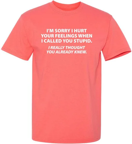 Vista 18 de Camiseta "Sorry I Called You Stupid" Camiseta sarcástica para hombres Camisetas gráficas para hombres - Camisetas gráficas sarcásticas y Negro