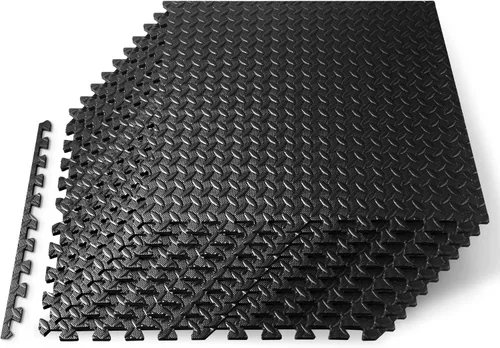 Vista 9 de SQUATZ Tapete grueso de espuma entrelazada para rompecabezas que protege los suelos del ejercicio del equipo de gimnasio, textura antideslizante
