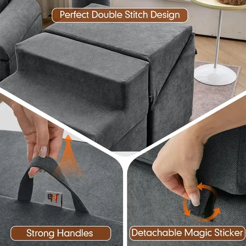 Vista 15 de jela Juego de bloques de escalada para interiores, bloques de escalada de espuma suave y seguros con escaleras deslizantes, juguetes de bloques