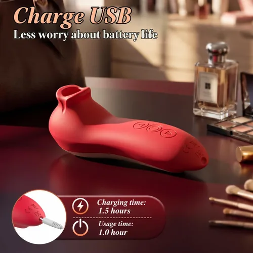 Vista 12 de Sucking Vibrator Rose Toy - Sex Toys for Women Clitoral Sucker Vibrators Adult Toys with 10 Sucking & Vibrating Modes, Womens Rose Sex Toy Suction