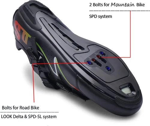 Vista 4 de Zapatos de ciclismo unisex compatibles con pelaton Bike Road Bike Bike Zapatos de ciclismo Peleton para hombre, para montar en interiores, zapatos