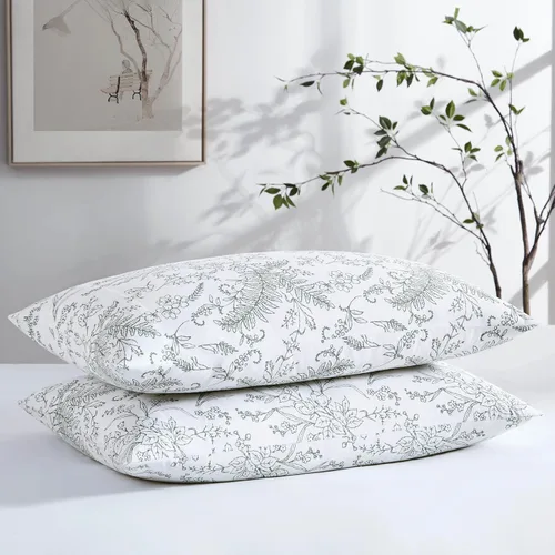 Vista 50 de Southshore Fine Linens® - Vilano® Springs - Par de fundas de almohada plisadas, color negro, estándar (Queen)