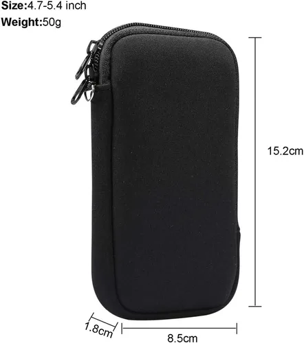 Vista 5 de Funda pequeña de neopreno para teléfono celular, a prueba de golpes, con correa para el cuello para iPhone 13 Mini, 12 Mini, 11 Pro, XS, X, 8, SE