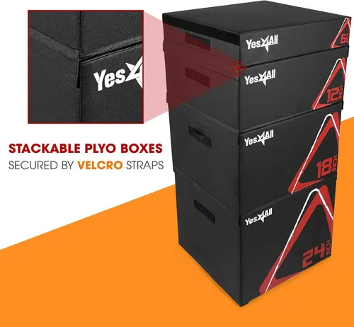 Vista 4 de Yes4All Caja pliométrica ajustable de espuma suave, entrenador de saltos - Para ejercicios pliométricos y acondicionamiento, múltiples variaciones