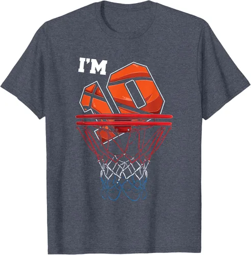 Vista 105 de Camiseta de regalo de cumpleaños con red de baloncesto de 10 años, Negro