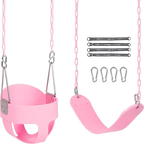 Vista 12 de RedSwing Asiento de Columpio de Cubo con Respaldo Alto para Niños Pequeños con Cadenas Recubiertas, Asiento de Columpio Resistente para Niños