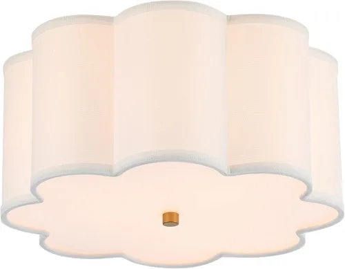 Vista 10 de Lámpara de techo semiempotrada, moderna lámpara cercana al techo con pantalla de tambor de tela blanca crema para guardería, habitación de niños