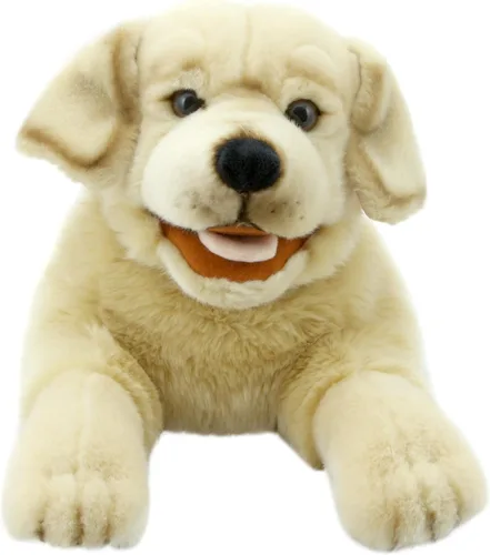 Vista 2 de The Puppet Company Playful Puppies Labrador - Marioneta de mano amarilla, 20 pulgadas