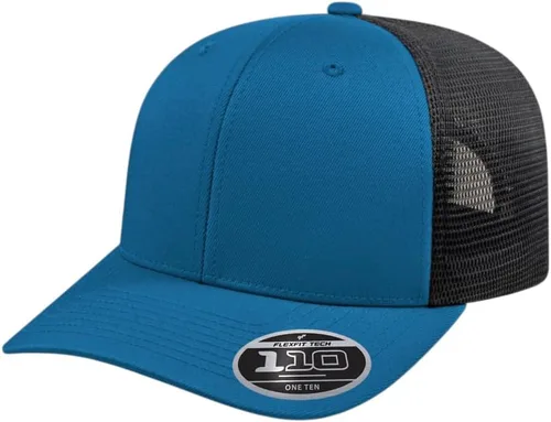 Vista 35 de Cap America i8502 Flexfit 110 Premium - Gorra de camionero de perfil medio con 6 paneles de malla trasera con protección UV y cierre ajustable