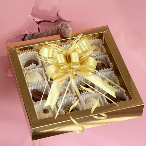 Vista 6 de WEWILUCK Lazos para Envolver Regalos, Lazos Grandes Dorados para Regalos, Presentes, Cestas de Regalo, Gran Lazo Dorado para Cumpleaños, Fiestas