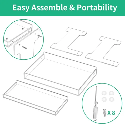 Vista 7 de NPPLUS Organizador de encimera de baño, estante de almacenamiento de acrílico transparente de 2 niveles para organizador de encimera de baño