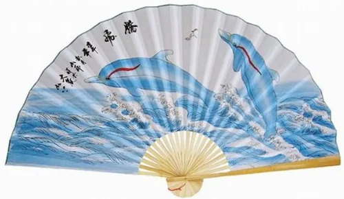 Vista 2 de Ventilador de pared clásico de Feng Shui oriental de 35 pulgadas, dragón negro