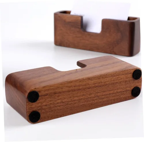 Vista 5 de EXCEART 1pc Estuche de madera para tarjetas de visita Soporte de tarjetas de madera Titular de tarjetas de nombre de madera Soporte para tarjetas