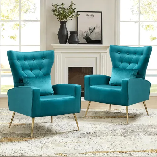 Vista 33 de Silla decorativa de terciopelo con respaldo abatible y cojín lumbar, sillón moderno para sala de estar/dormitorio, silla lateral de recepción