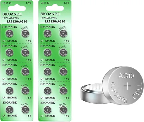 Vista 8 de SKOANBE Batería de la célula de moneda del botón de 10PCS LR1130 AG10 SG10 389 189 1.5V
