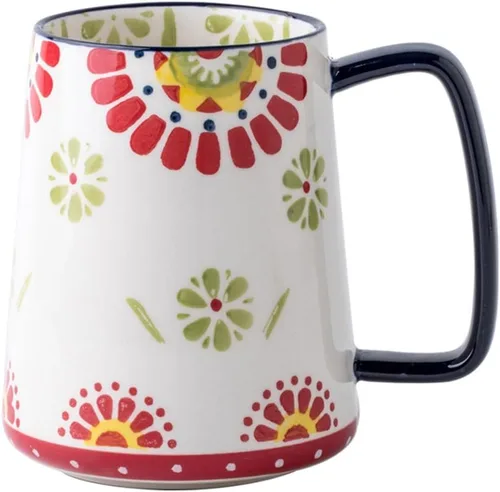 Vista 10 de Taza de café grande de cerámica de 24 onzas con asa, taza de café vintage, taza de té extra grande para oficina y hogar, apta para lavavajillas