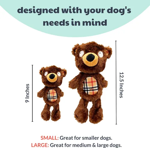 Vista 2 de Huxley & Kent Slappies para perros Estilos de oso (pequeño) Juguete para perro chirriante Juguete chirriante sin cosas, pelota TPR