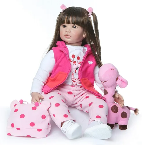 Vista 3 de iCradle Angelbaby Muñecas Reborn de 24 pulgadas de bebé recién nacido, gemelos, niños y niñas, muñecas de silicona suave de la vida real para niños