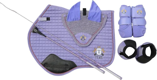 Vista 8 de T TEKE 26" TWINKLE Ecuestre Whips, Cultivo de equitación con mango de golf, eje reflejo y slapper de cuero genuino de cola de pez