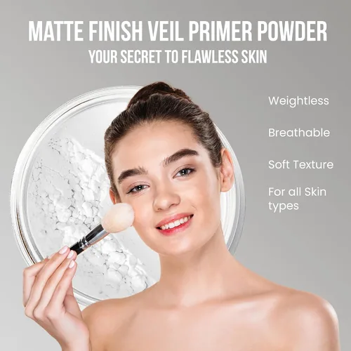 Vista 7 de Kit básico con juego de 6 brochas y juego de bases de maquillaje mineral, piel mate. , Beige