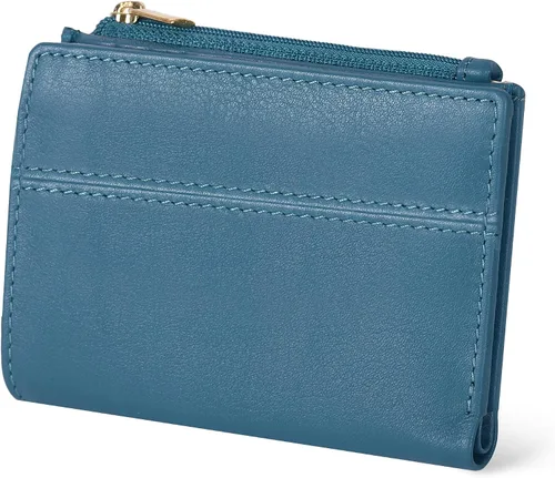 Vista 15 de Billetera Oak Leathers para mujer de piel de grano completo - Pequeña con protección RFID, monedero para monedas, tarjetero de crédito y DNI