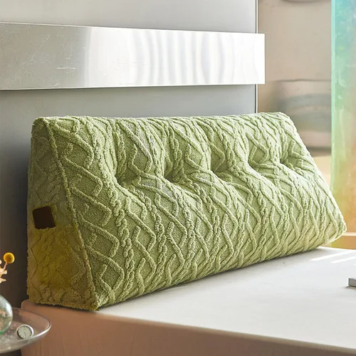 Vista 12 de Almohada triangular para cabecero grande para cama de lectura, respaldo de cuña para cabecero, cojín de apoyo para sofá cama con funda extraíble