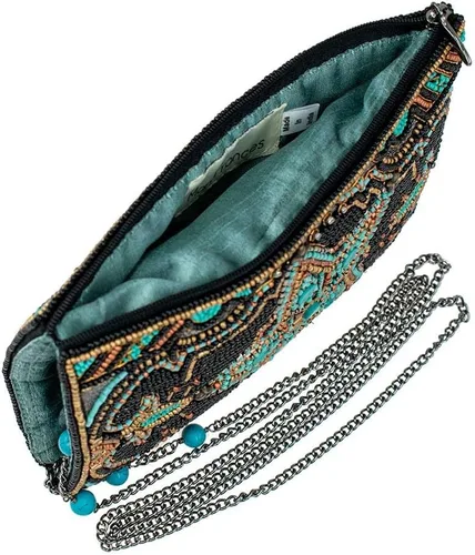 Vista 5 de Mary Frances Lone Star Crossbody Clutch, llavero y bolsa de teléfono estilo Western Bolso de mano, opciones de color negro y multicolor