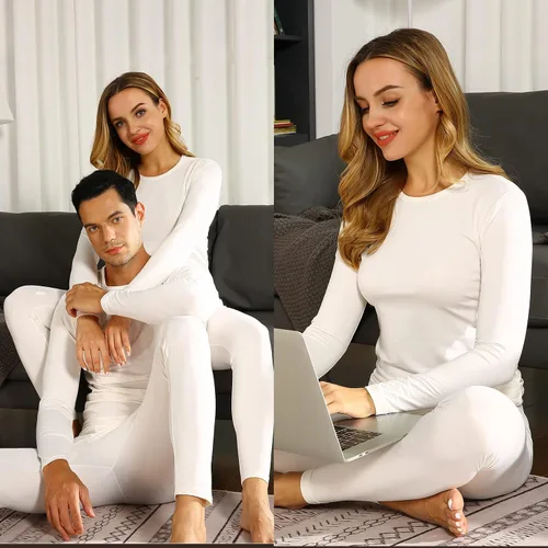 Vista 5 de ViCherub Thermal Underwear Set for Women Long Johns Base Layer Fleece Lined Soft Top Bottom