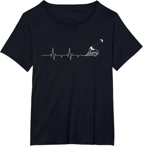 Vista 21 de Heartbeat EKG Pulse Kitesurf Kitesurf - Camiseta de kitesurf, Negro, S