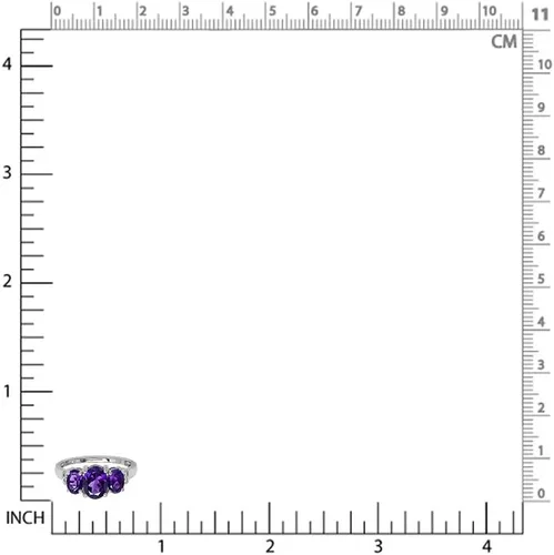 Vista 2 de Silvershake Anillo de plata de ley 925 chapada en oro blanco con piedra natal de forma ovalada auténtica de 3 piedras