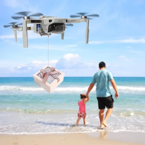 Vista 6 de Mini 2 Airdrop Dispositivo de entrega de transporte de carga útil, drones de regalo, suministros de rescate de línea de pesca, dispositivo