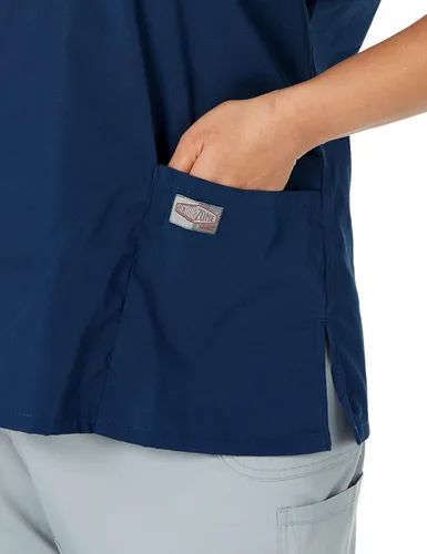 Vista 3 de ScrubZone - Parte superior de ambo con manga corta y cuello en V para mujer