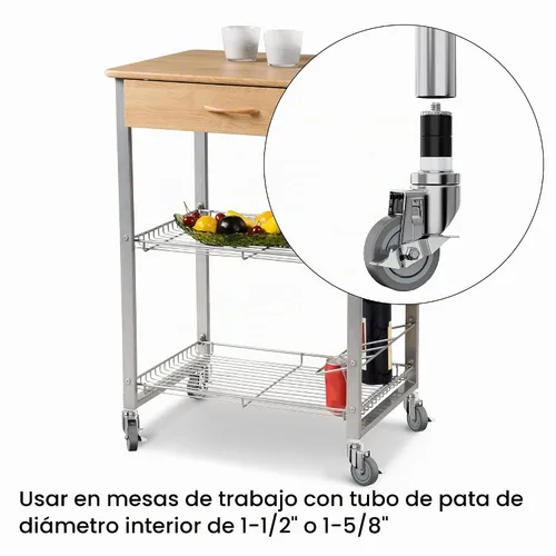 Vista 7 de Ruedas de mesa, ruedas de mesa, patas, juego de 4, 3 pulgadas, 1-1/2