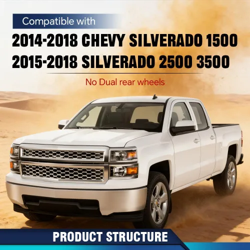 Vista 2 de PIT66 Guardabarros contra salpicaduras, compatible con Silverado 1500 2014-2018/Silverado 2500 3500 2015-2018 (guardabarros delanteros moldeados)