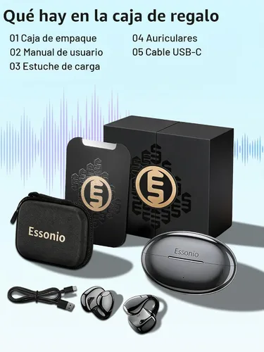 Vista 7 de M31 Auriculares inalámbricos de oreja abierta, con clip, ligeros, ajuste de 0.18 oz, control Omni Tap de gran alcance, sonido de 68 horas, Bluetooth