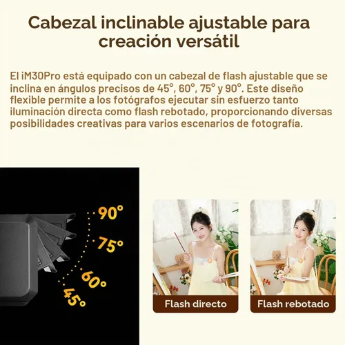 Vista 2 de GODOX iM30Pro iM30 Pro iFlash Cámara Flash para Canon Sony Nikon Fuji Panasonic Olympus Pentax y otras cámaras DSLR, cabezal inclinable, modo