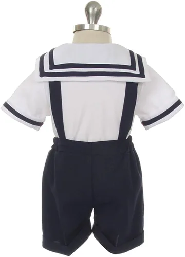 Vista 2 de iGirlDress - Traje de marinero náutico para bebé 4 piezas