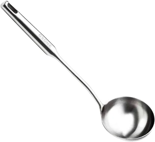 Vista 10 de Cuchara de Cocina, Cucharas Grandes de Servir de Acero Inoxidable 304, Plata/31,9 cm