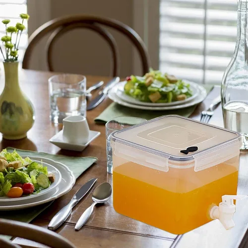 Vista 6 de Cabilock Hervidor de agua para refrigerador con grifo dispensador de bebidas para bebidas frías, material seguro para jugo de agua y almacenamiento