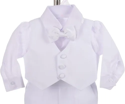 Vista 6 de Lito Angels Conjunto clásico de esmoquin con cola para bebé, traje de boda, 5 piezas, 039
