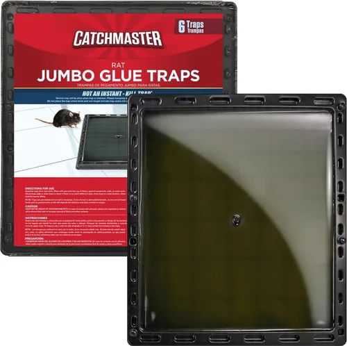 Vista 8 de Catchmaster Trampas de pegamento para ratas y ratones con masilla adhesiva, 2 unidades, tablero de pegamento grande a granel, trampas para ratas