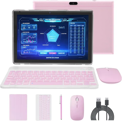Vista 8 de Tablet Android 15, tabletas de 10 pulgadas, tabletas 2 en 1 con funda de teclado
