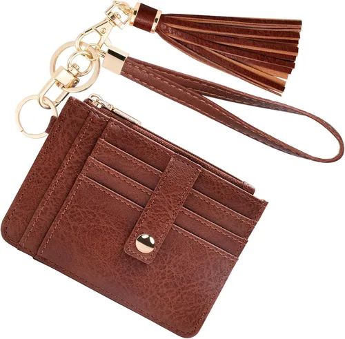 Vista 32 de KNGITRYI Billeteras pequeñas de pulsera para mujer RFID para tarjetas de crédito, cartera con llavero, cartera para tarjetas de crédito